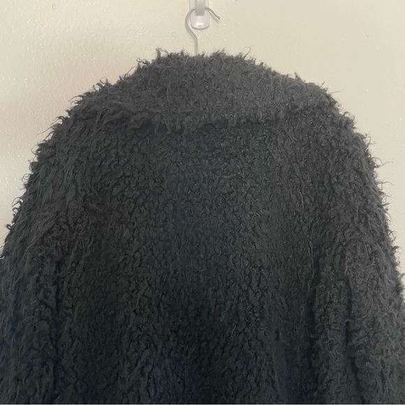 Celebrity Pink Black Teddy Coat Pea Coat Single Breasted Button Winter Large - Picture 5 of 15